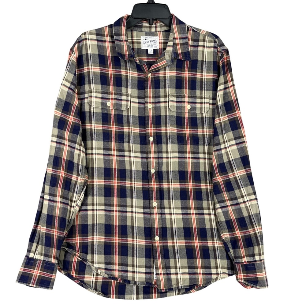 Lucky Brand Plaid Shirt‎ Men L Workwear Grunge Americana  Heritage Streetwear